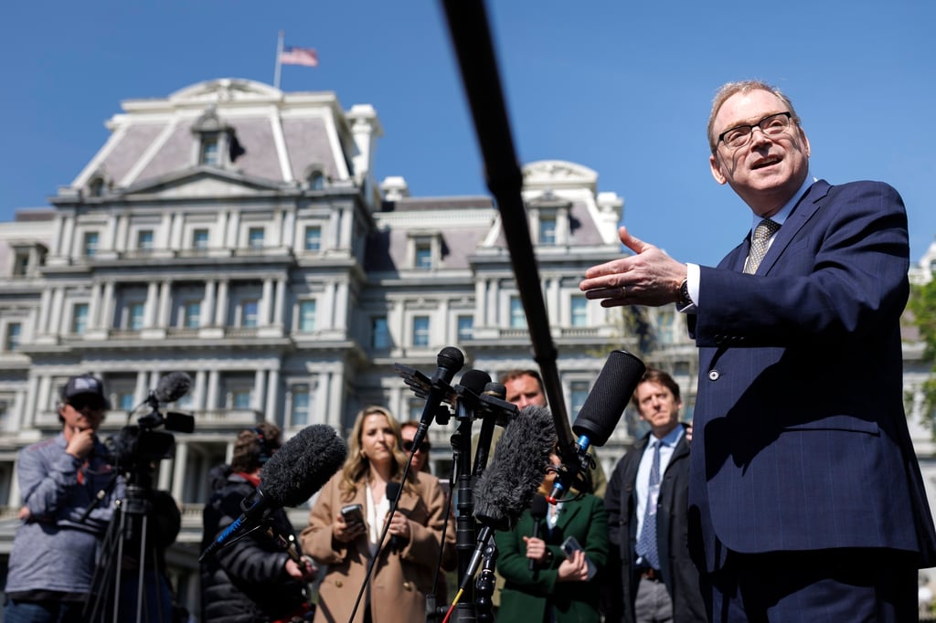 White House economic adviser Kevin Hassett speaks to reporters at the White House earlier this year. Photo: AP