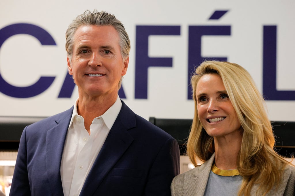 California Governor Gavin Newsom and his wife, Jennifer Siebel Newsom. Photo: Reuters