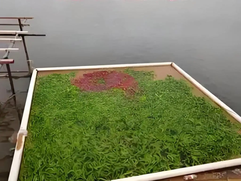 The fish pond, located in Changsha, Hunan province – a region celebrated for its spicy cuisine – has become an online sensation after videos surfaced of its owners feeding chilli peppers to the fish. Photo: Baidu