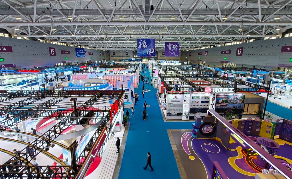 Robotics companies show their wares at the China Hi-Tech Fair in Shenzhen. Photo: Handout