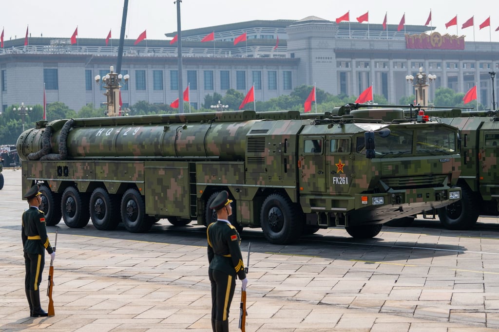 HQ-29 anti-aircraft missiles are displayed during China’s V-Day military parade on September 3. Photo: VCG via Getty Images