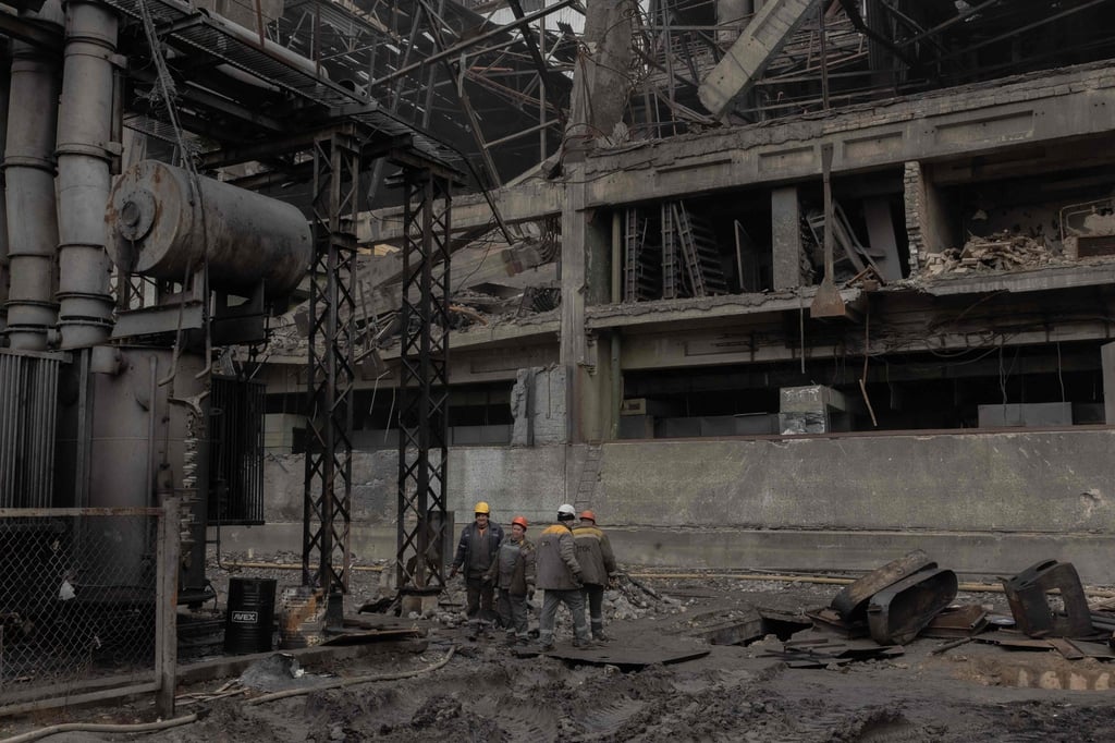 A Ukrainian power plant, at an undisclosed location, which has been damaged by constant Russian air attacks. Photo: AFP