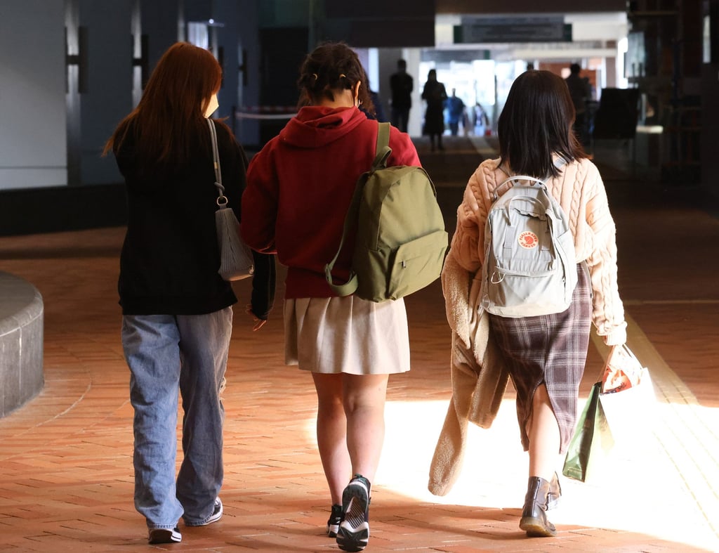 Young women on the campus of the University of Hong Kong in 2022. Photo: Dickson Lee