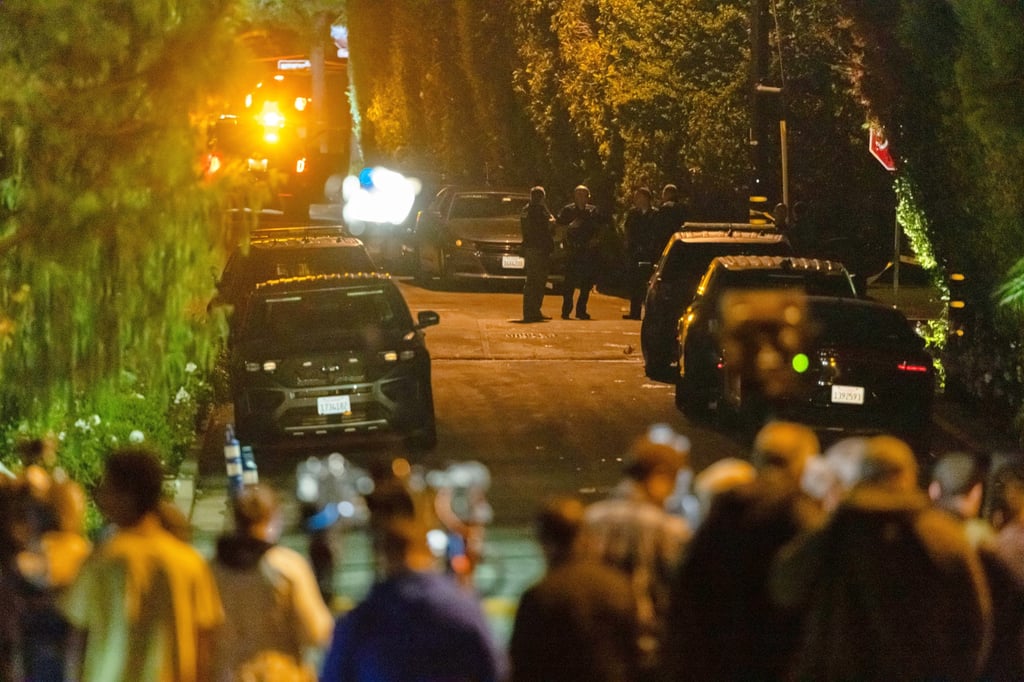 The scene near Rob Reiner’s residence. Photo: AP