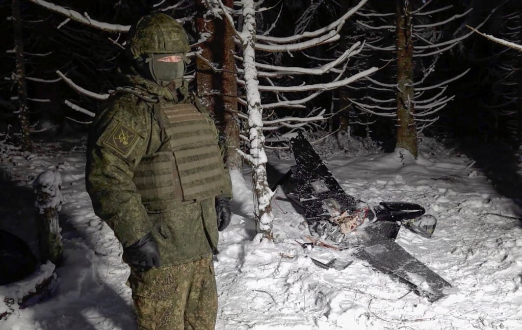 A still from a Russian Defence Ministry video shows drone wreckage after an alleged strike attempt on Russian President Vladimir Putin’s official residence in the northwestern Novgorod region. Photo: EPA Russian Defence Ministry press service