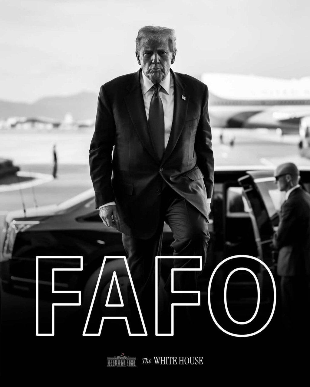 The White House social media post featuring US President Donald Trump and the acronym FAFO. Photo: Instagram/whitehouse