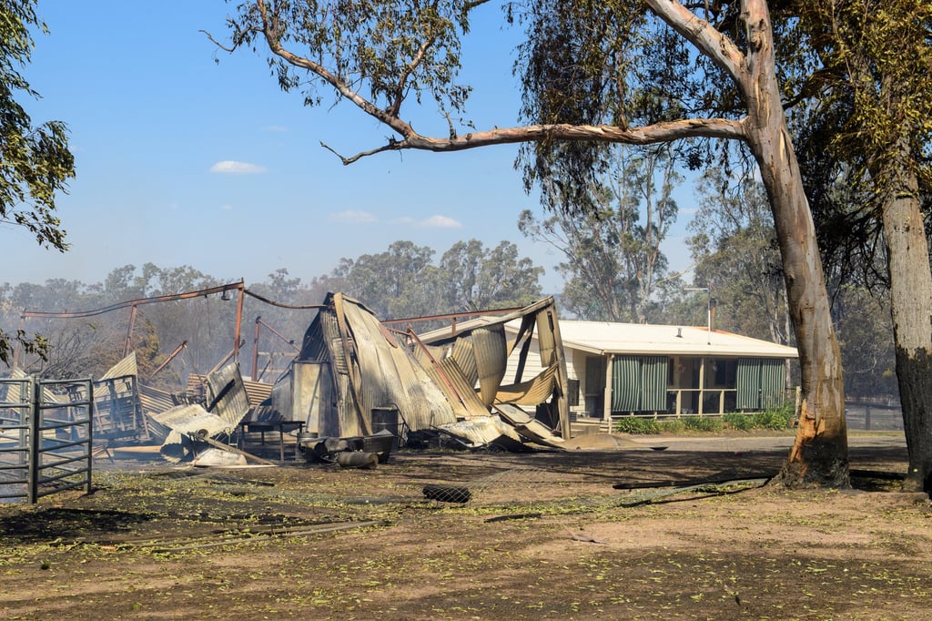 A property destroyed by a bushfire in Longwood, Victoria, Australia on Friday. Photo: AAP/Reuters