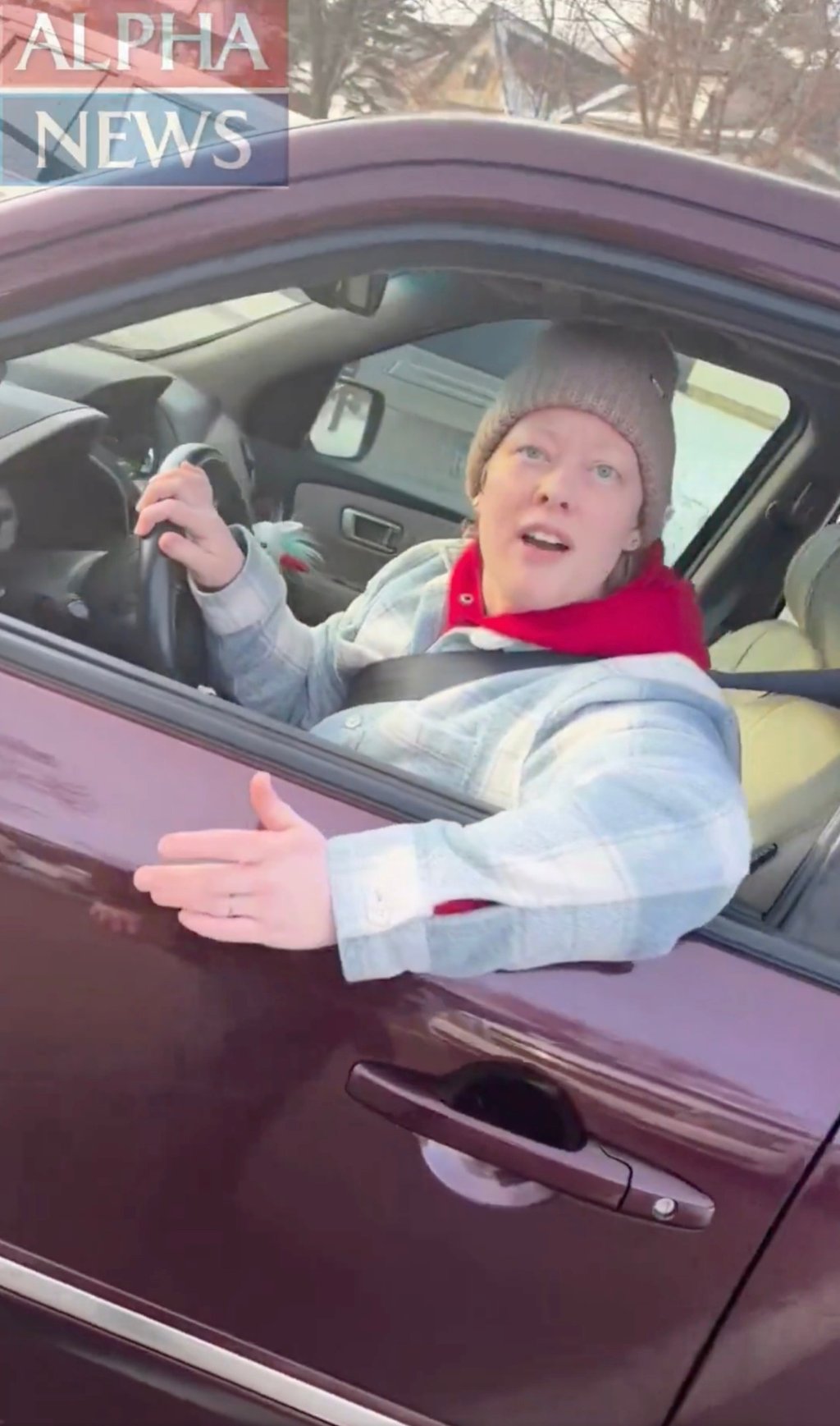 This image from a video made by Immigration and Customs Enforcement officer Jonathan Ross and obtained by Alpha News shows Renee Nicole Good in her vehicle in Minneapolis on Wednesday. Photo: AP