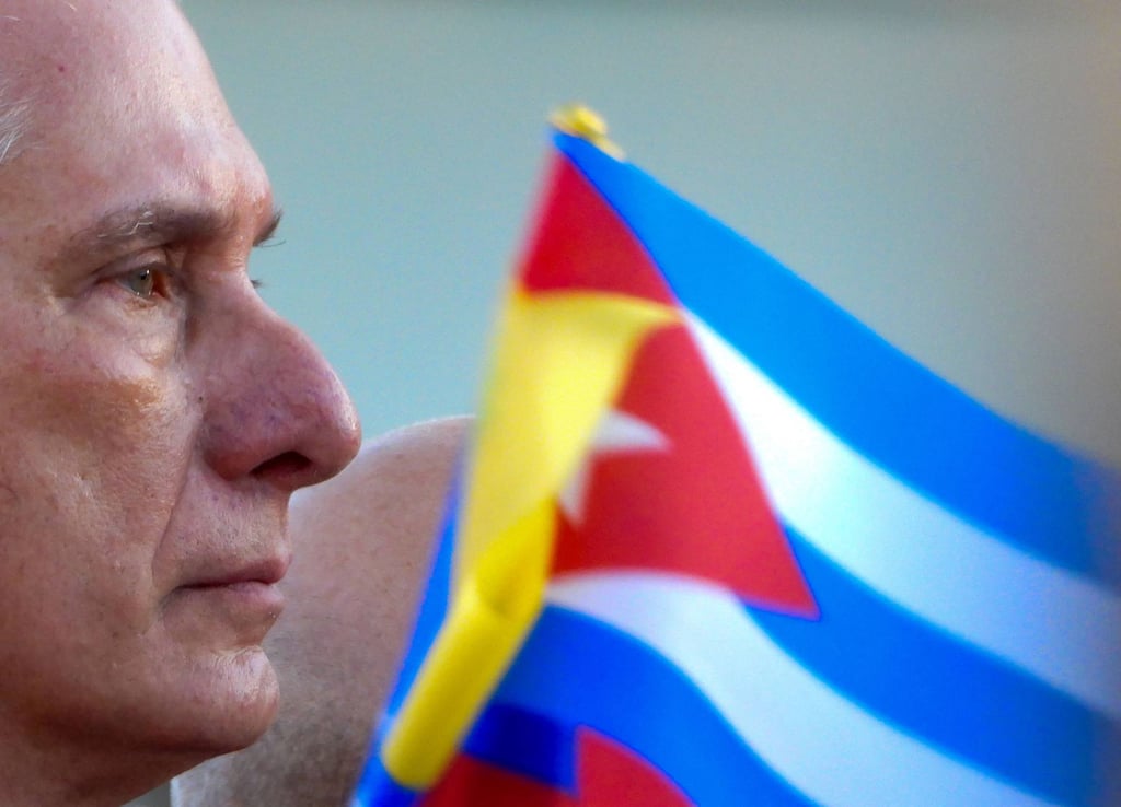 Diaz-Canel attends an Act of Solidarity with Venezuela, in Havana in October 2025. On Sunday, he rebuffed Trump’s threats, vowing to defend Cuba after the US captured Venezuela’s leader. Photo: AFP
