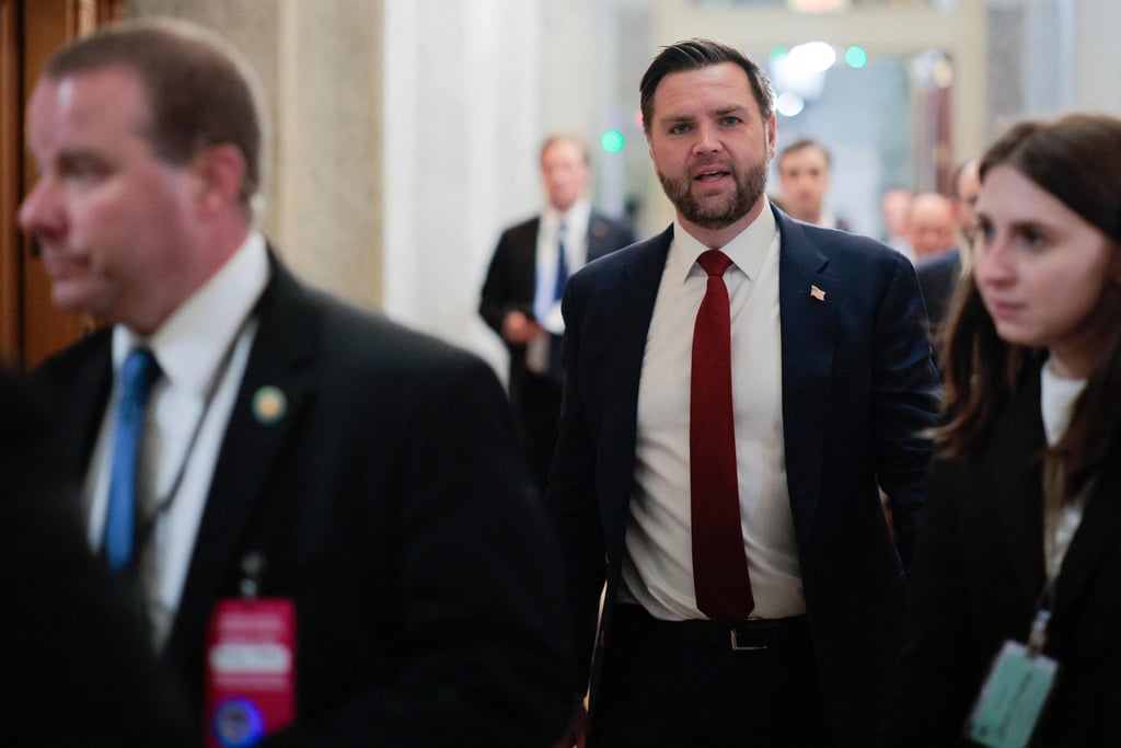 US Vice-President J.D. Vance broke a tie vote in order to stop the resolution. Photo: AFP