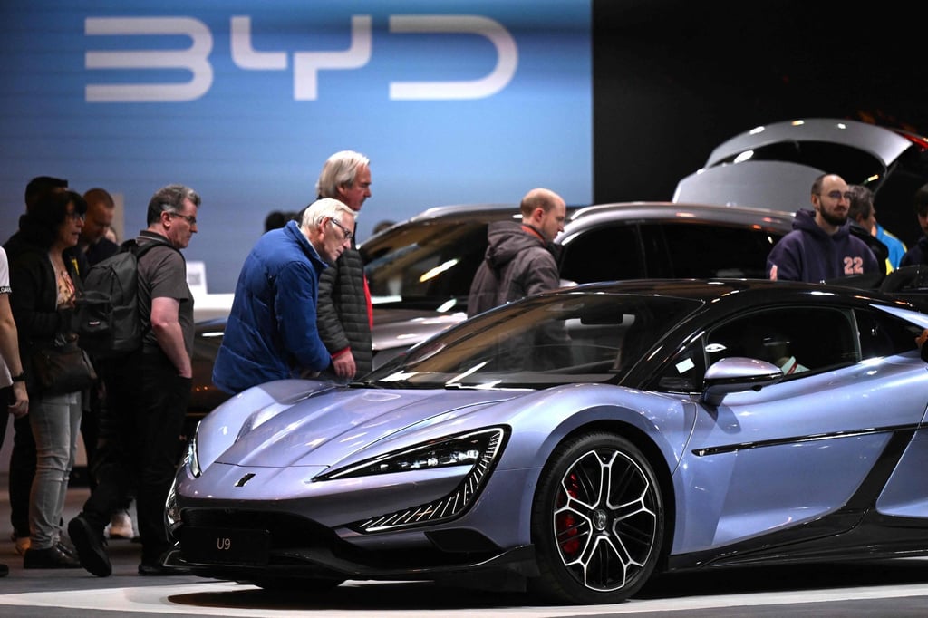 Exports now account for 20 per cent of BYD’s sales, up from 10 per cent in 2024. Photo: AFP
