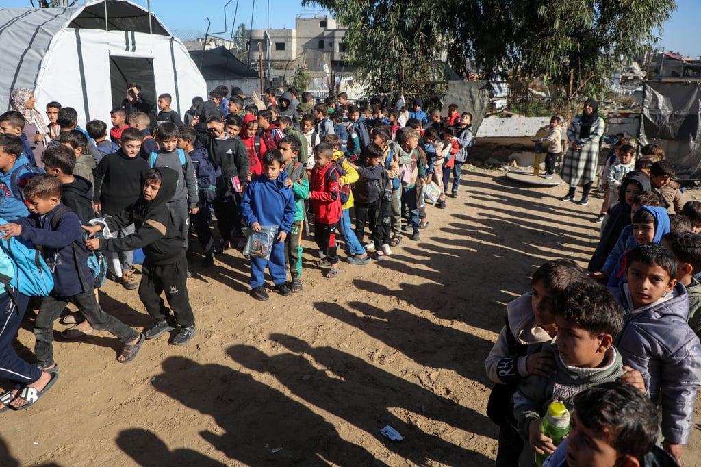 The delivery of vital school kits in Gaza offers hope amid devastation and learning disruption. Photo: Xinhua