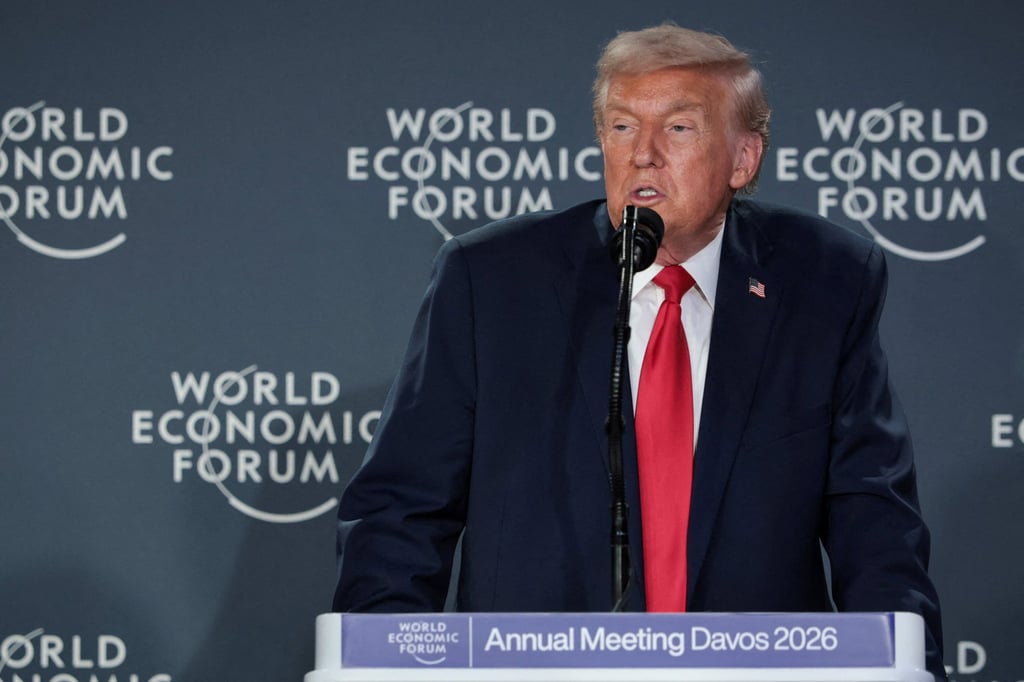 US President Donald Trump at the World Economic Forum in Davos, Switzerland on Wednesday. Photo: Reuters