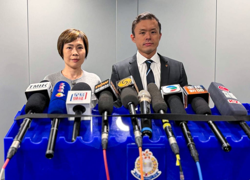 Selina Lau and Superintendent Charles Fung warn drivers to be wary. Photo: Handout