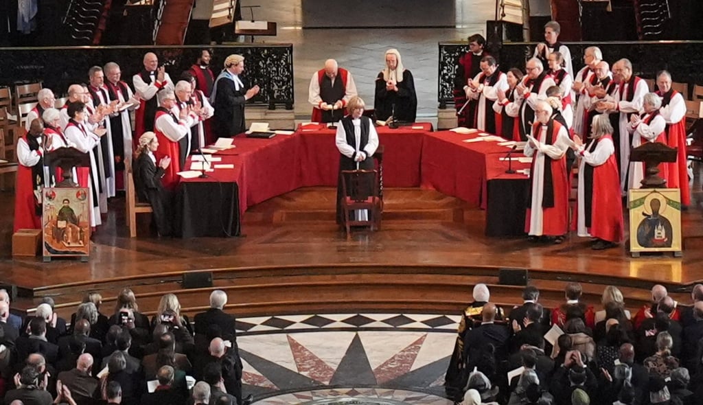 Dame Sarah Mullally during her Confirmation of Election ceremony on Wednesday. Photo: Reuters
