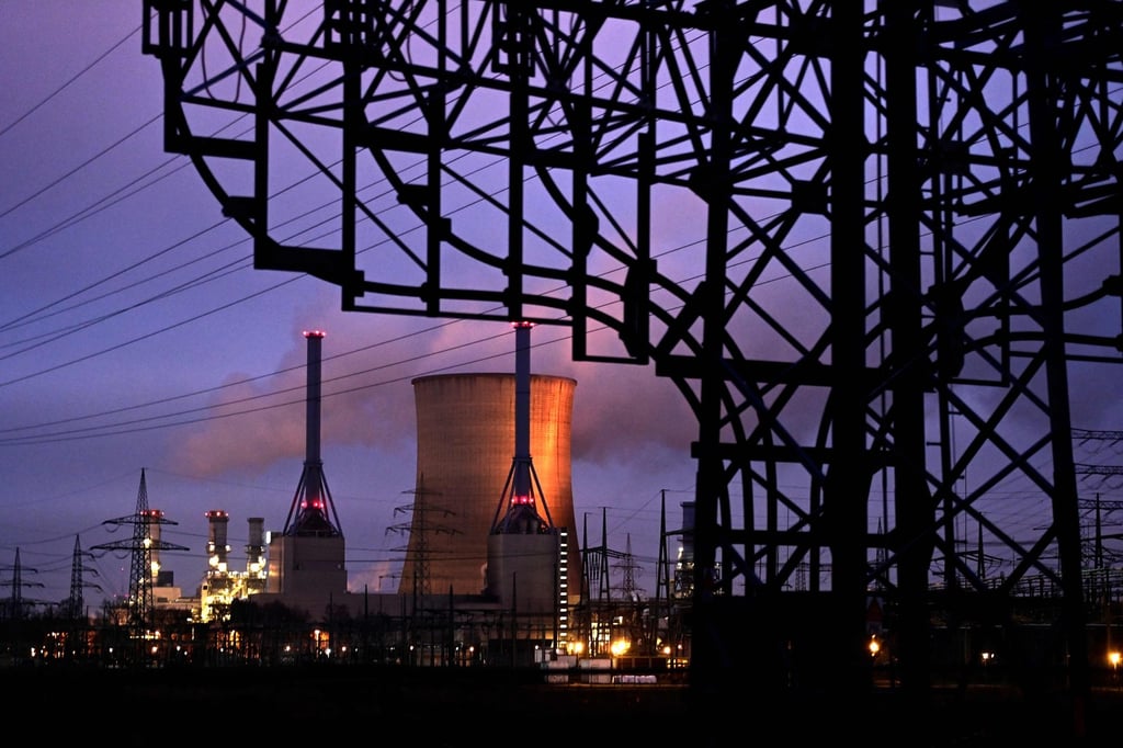 A gas-fired power plant and power pylons are seen in Lingen, western Germany, in January 2022. While criticising China for buying discounted Russian energy, European states have continued to import it. Photo: AFP