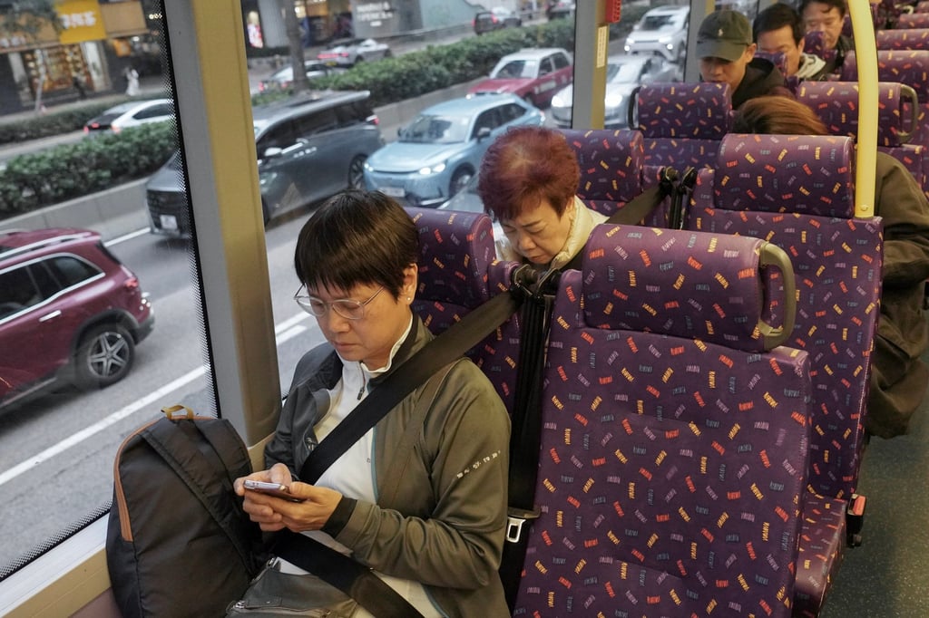The seat belt requirement for bus passengers came into effect on Sunday. Photo: Karma Lo