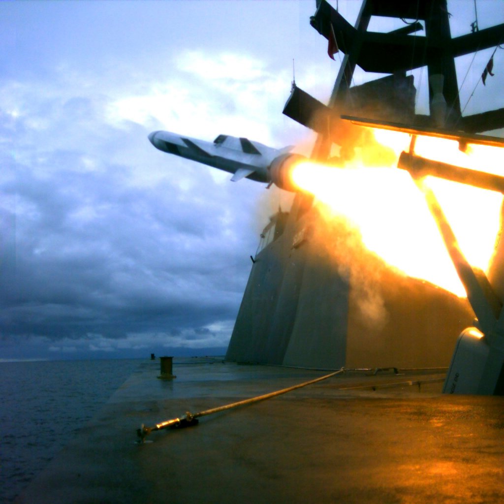 A Kongsberg Defence & Aerospace naval strike missile is test launched from a ship. The anti-ship and land-attack missile has an operational range of around 200km to 300km. Photo: Kongsberg