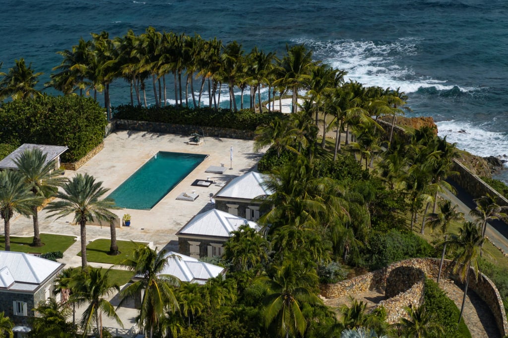 A drone view shows a pool on Little St James, a small private island formerly owned by the late financier Jeffrey Epstein in the US Virgin Islands, in November 2025. Photo: Reuters