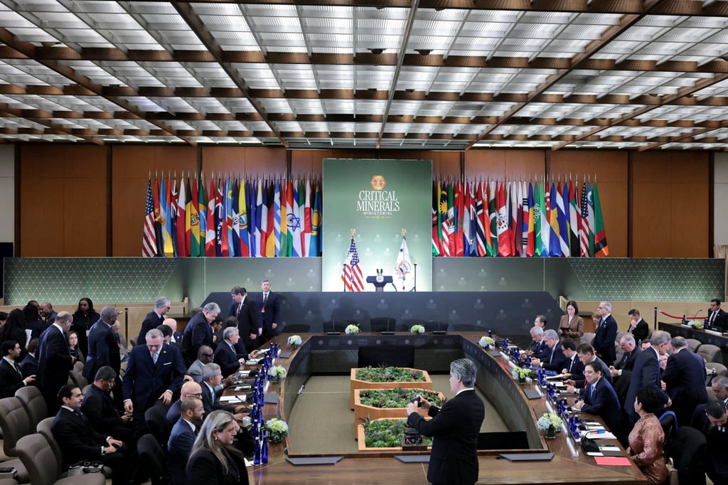 Attendees gather during the Critical Minerals Ministerial meeting at the State Department in Washington on February 4. Photo: Reuters