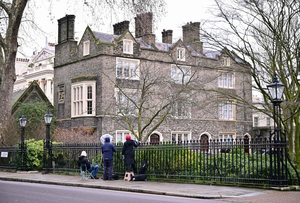 Members of the media camp outside the residence of former UK ambassador to the US Peter Mandelson in London on Thursday. Photo: AFP