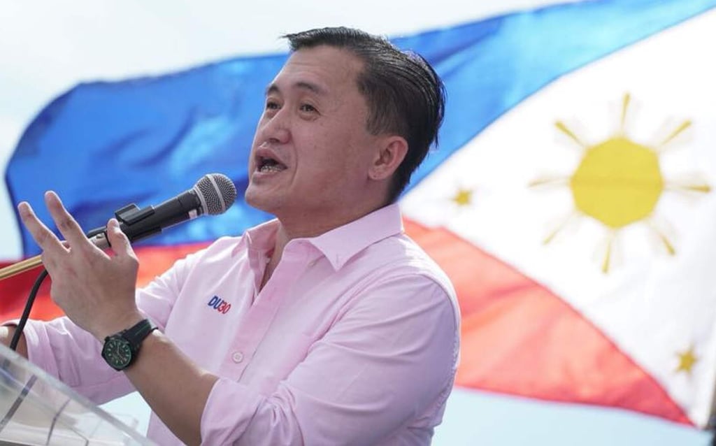 Christopher Bong Go addresses a rally. Photo: Facebook/Christopher Bong Go
