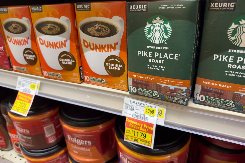 Coffee is seen on sale at a grocery store in Chicago on Monday. Photo: AP