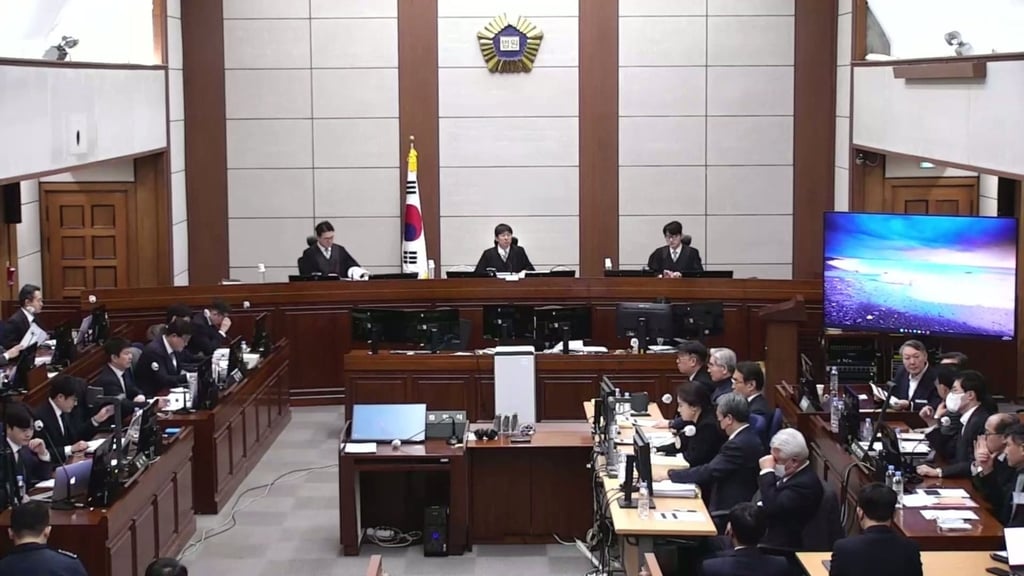 Former South Korean president Yoon Suk-yeol appears at a court hearing in Seoul on January 13, when special counsel sought the death penalty on insurrection charges. Photo: Xinhua