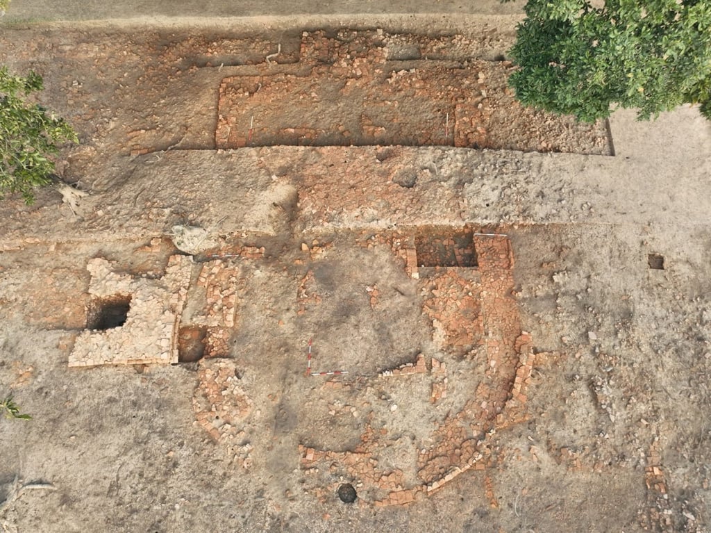 Remains of the rare apsidal temple discovered in Nepal’s Tilaurakot where Siddhartha Gautam spent his princely years before becoming the Buddha. Photo: Department of Archaeology, Nepal