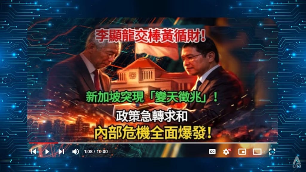 Some of the videos spread conspiracy theories about political infighting in Singapore. Photo: YouTube