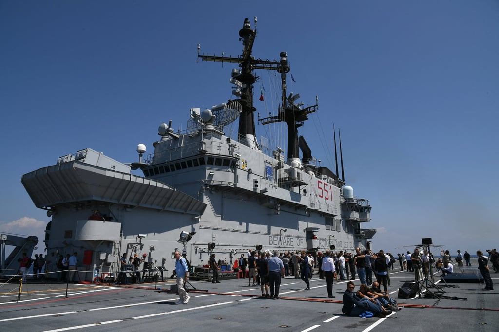 The Italian aircraft carrier Giuseppe Garibaldi pictured in 2016. Photo: AFP