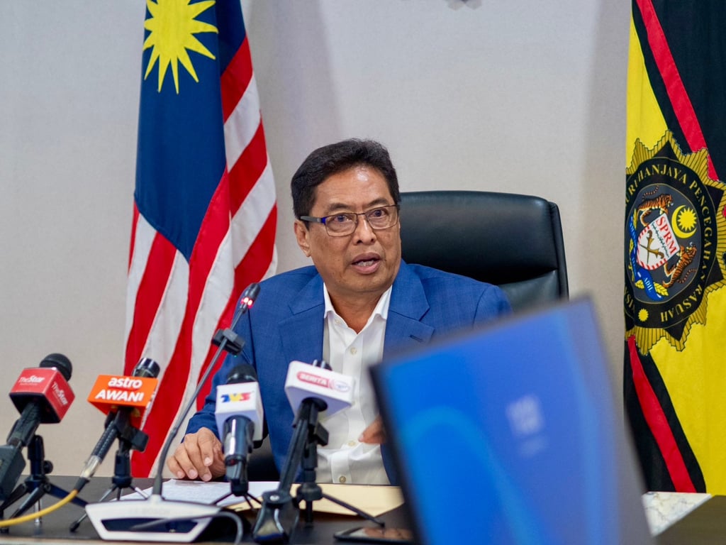 Malaysian Anti-Corruption Commission Chief Commissioner Azam Baki at a press conference in August 2025. Photo: Hadi Azmi