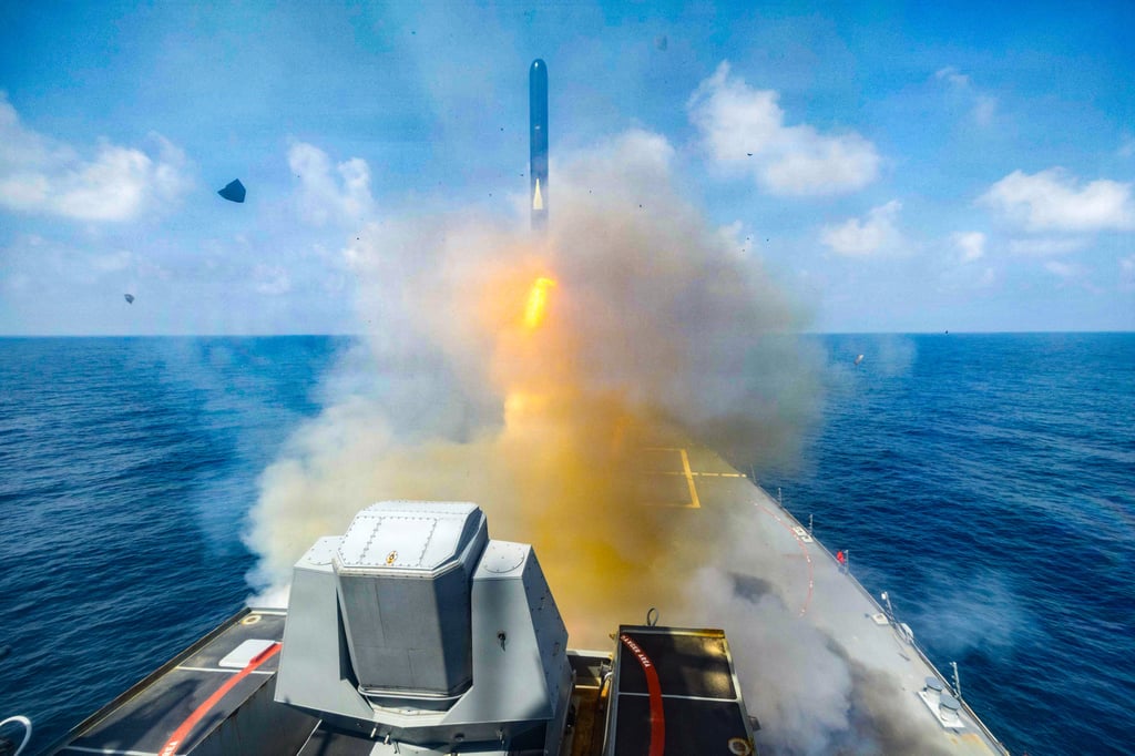 Arleigh Burke-class guided-missile destroyer USS Spruance (DDG 111) fires a Tomahawk Land Attack Missile (TLAM) in Operation Epic Fury on Saturday. Photo: Handout