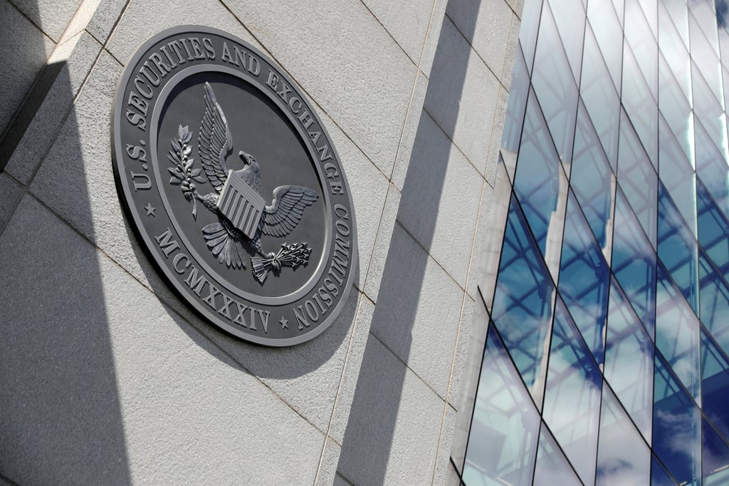 The seal of the US Securities and Exchange Commission is seen at the agency’s headquarters in Washington in May 2021. Photo: Reuters