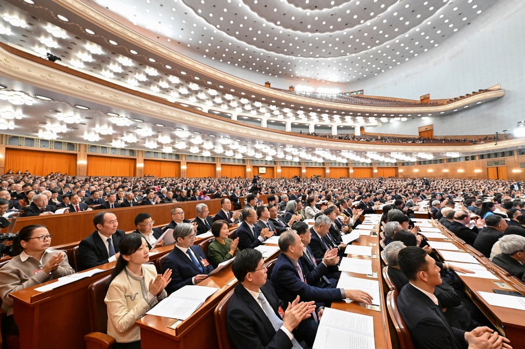 The third plenary meeting of the fourth session of the 14th National Committee of the Chinese People’s Political Consultative Conference is held at the Great Hall of the People in Beijing, on March 8. Photo: Xinhua