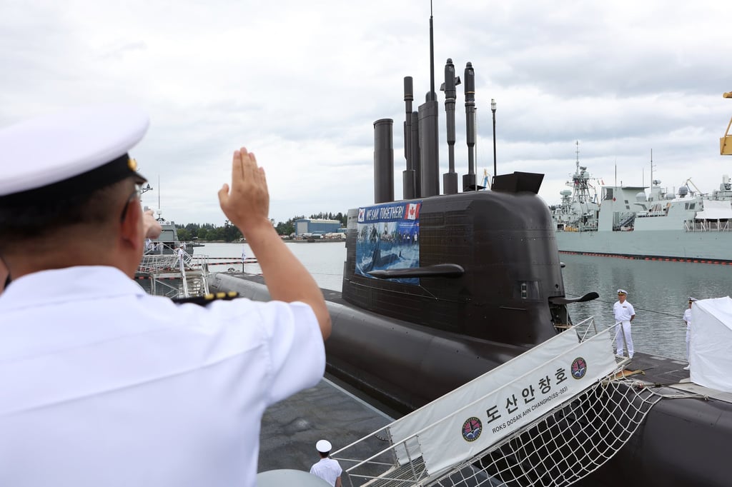 Canada hosts a South Korean submarine at a naval base in British Columbia last month. Photo: The Canadian Press/AP
