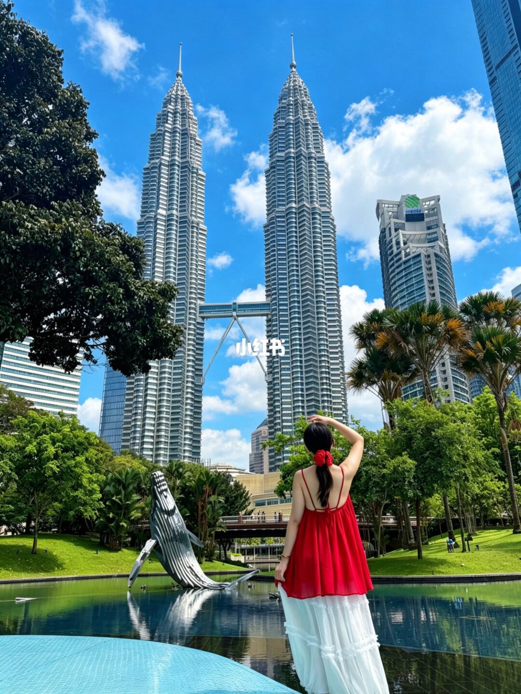 A RedNote user takes a picture near the Petronas Towers in Kuala Lumpur, Malaysia. Photo: RedNote