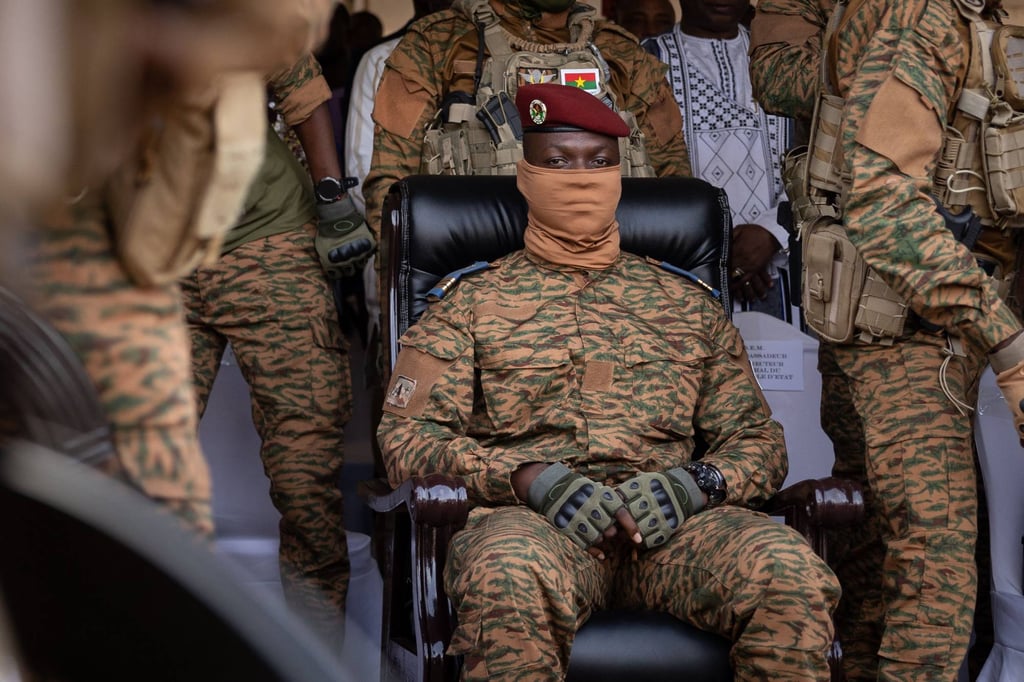 Captain Ibrahim Traore, Burkina Faso’s president, attends a ceremony in Ouagadougou in October 2022. Photo: AFP