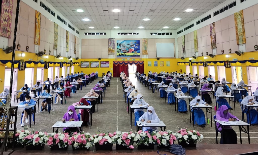 Students sit a national standardised examination at a school in Terengganu, Malaysia. Photo: Shutterstock