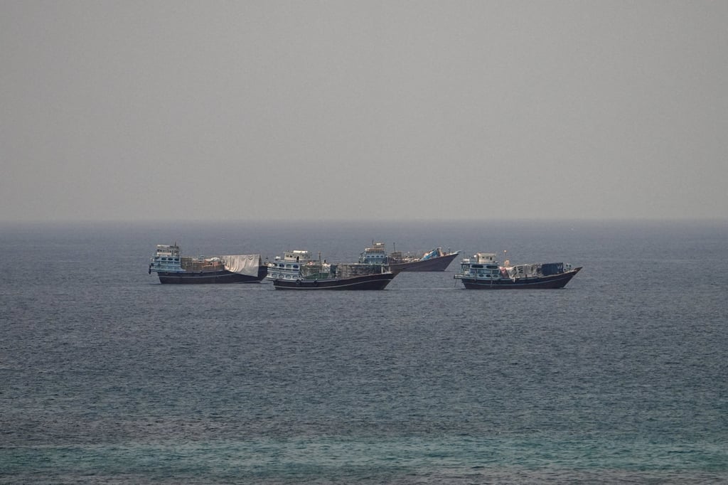 Vessels are seen at the Strait of Hormuz on Wednesday. Photo: Reuters