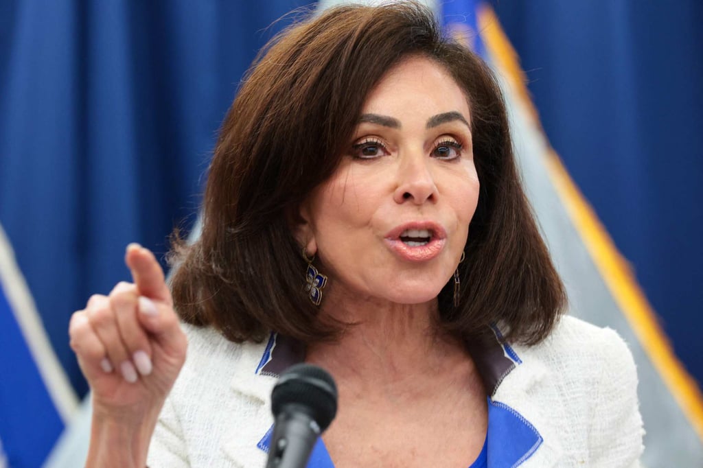 US Attorney for the District of Columbia Jeanine Pirro speaks during a press conference in Washington on Thursday. Photo: AFP