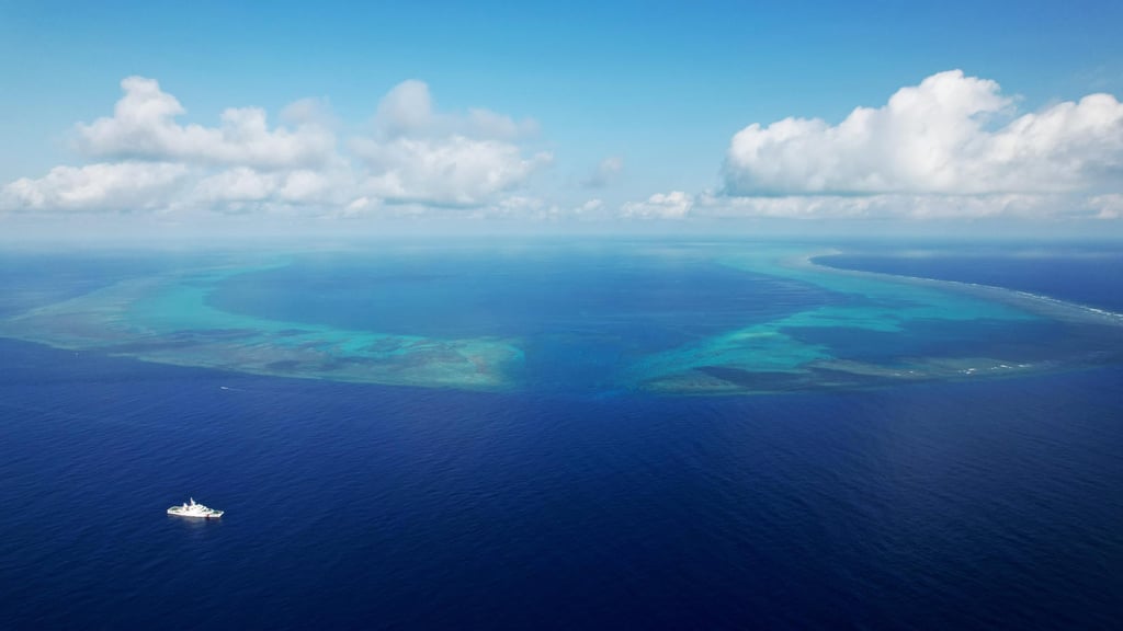 A Chinese coastguard vessel patrols near Scarborough Shoal in the South China Sea in May. Photo: Xinhua