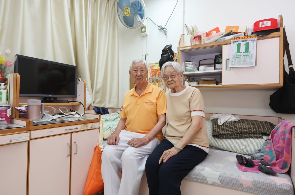 For elderly couple Lau Moon-wing (left) and Chow Kam-shim, mornings often include yum cha with friends. Photo: Edmond So