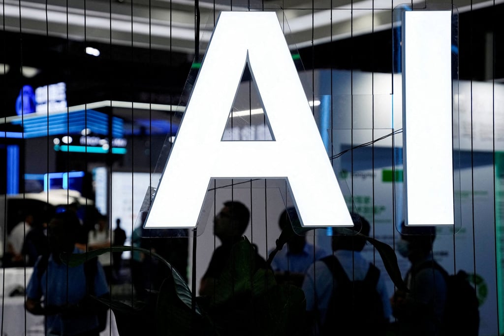 An AI sign is seen at the World Artificial Intelligence Conference in Shanghai, July 6, 2023. Photo: Reuters