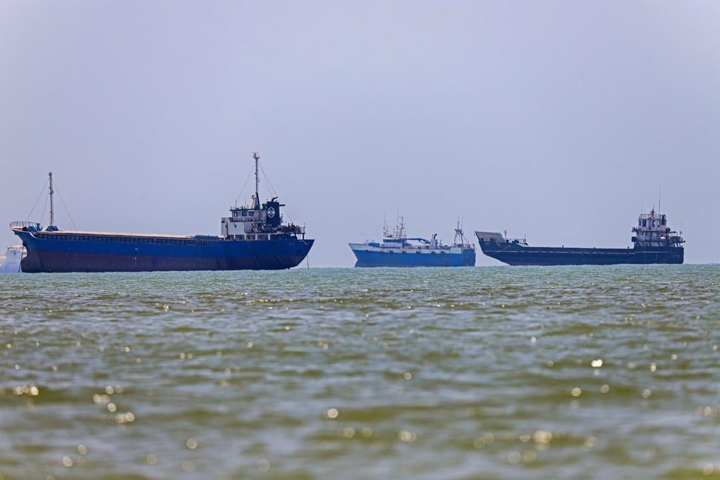 Ships anchor in Bandar Abbas, Iran, along the Strait of Hormuz on June 18. Photo: ISNA/AFP