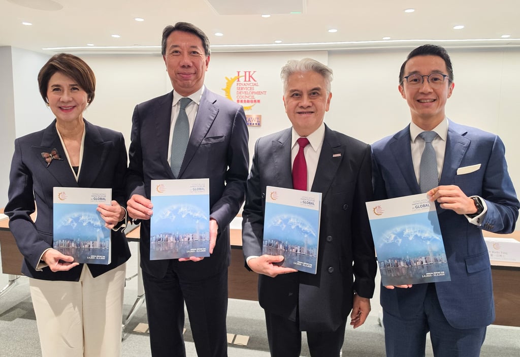 Presenting their recommendation are, from left, the FSDC’s Amy Lo, Benjamin Hung, Daniel Fung and Rocky Tung. Photo: Enoch Yiu