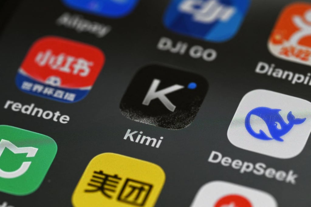 The Kimi app icon is seen on a mobile phone screen in Beijing on July 17, 2026. Photo: AFP