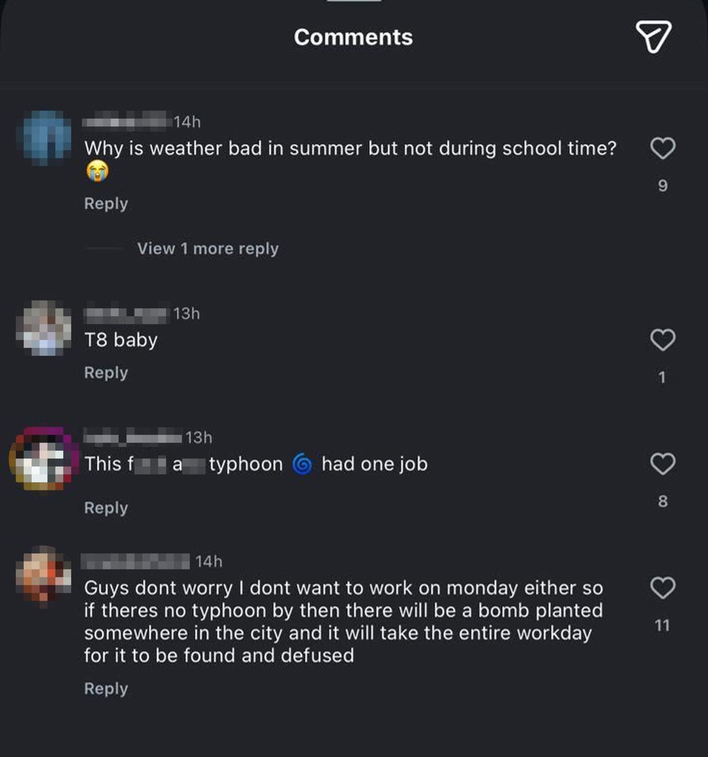 A screenshot showing the suspect’s first comment on SCMP’s Instagram account. Photo: SCMP