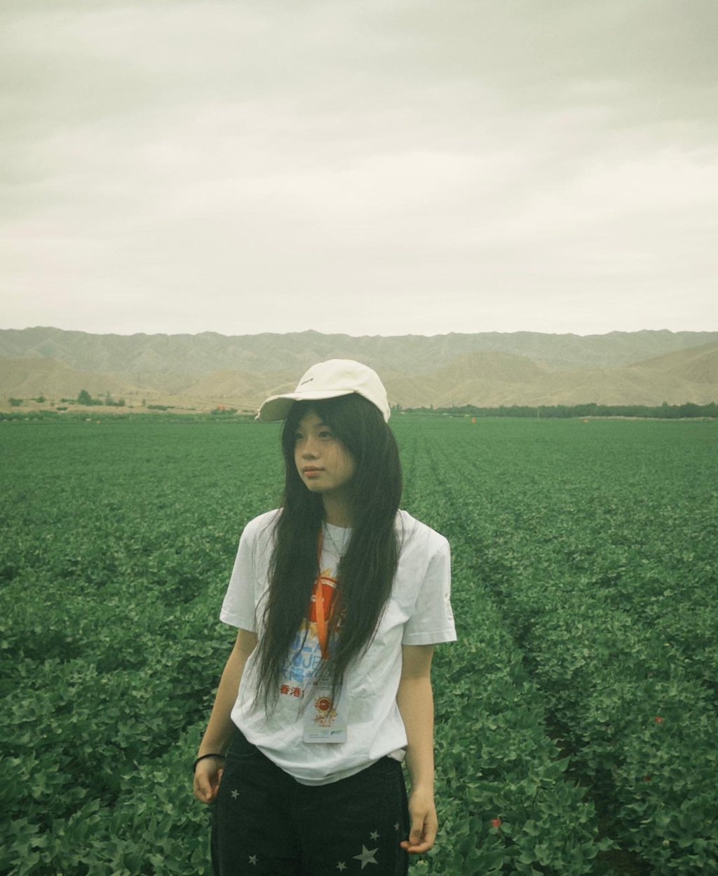Hong Kong student Angel Lau at a cotton field in Xinjiang. Photo: Angel Lau