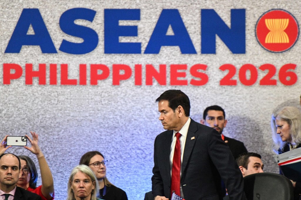 US Secretary of State Marco Rubio (centre) arrives to attend a summit at the Asean Foreign Ministers Meeting in Pasay on Thursday. Photo: AFP
